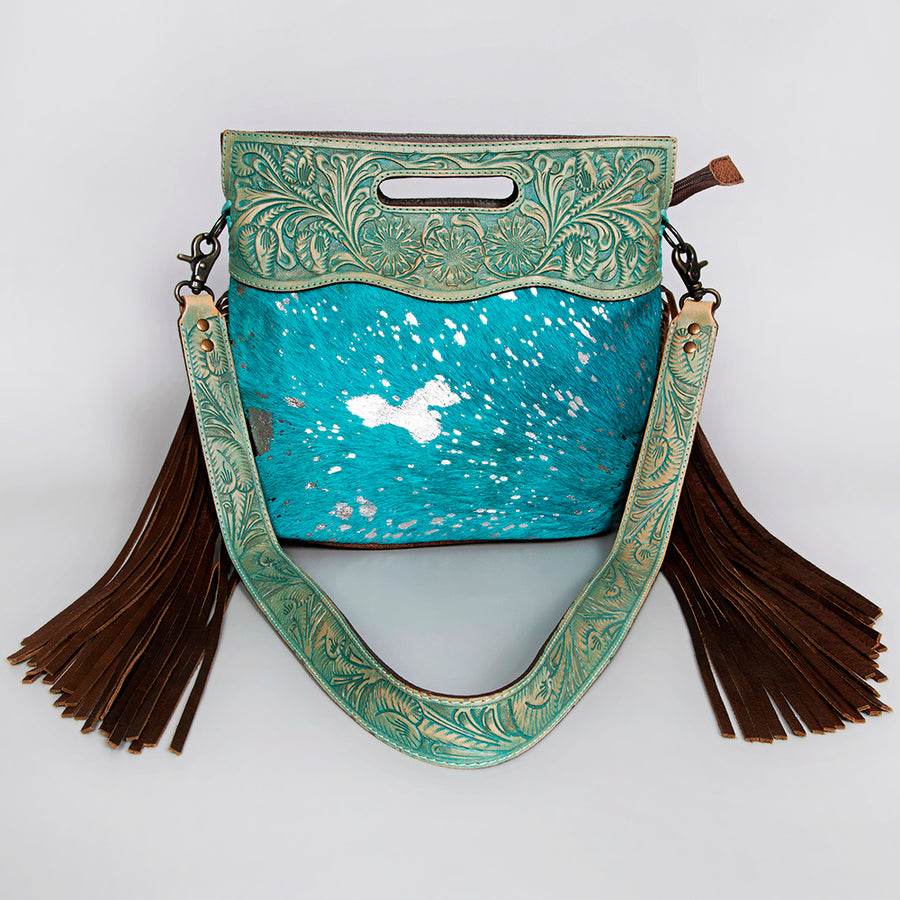 American Darling Clutch Hand Tooled Saddle Blanket Fabric Genuine Leather Western Women Bag Handbag Purse | Purses for Cute