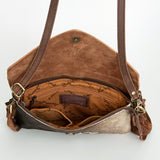 American Darling ADBGD114 Envelope Hand Tooled Hair-On Genuine Leather Women Bag Western Handbag Purse
