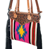 American Darling Cross Body Hand Tooled Hair on-Genuine Leather Western Women Bag Handbag Purse | Crossbody for Cute