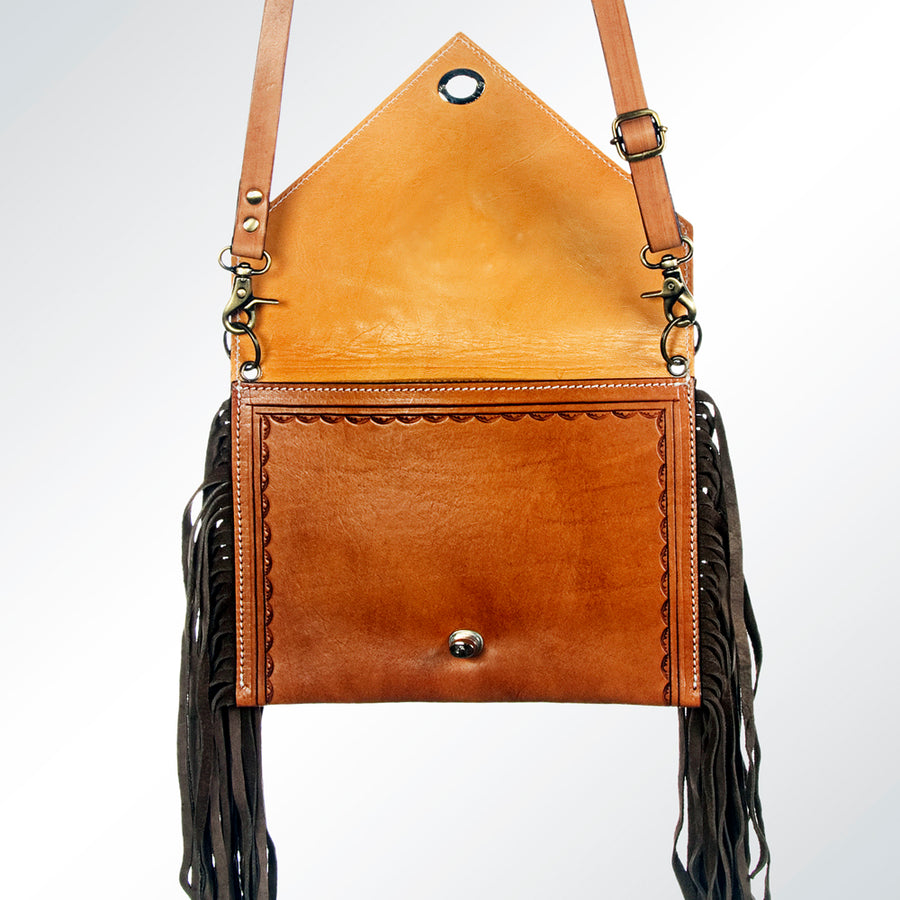 American Darling Envelope Hand Tooled Genuine Leather Western Women Bag Handbag Purse | Crossbody for Cute