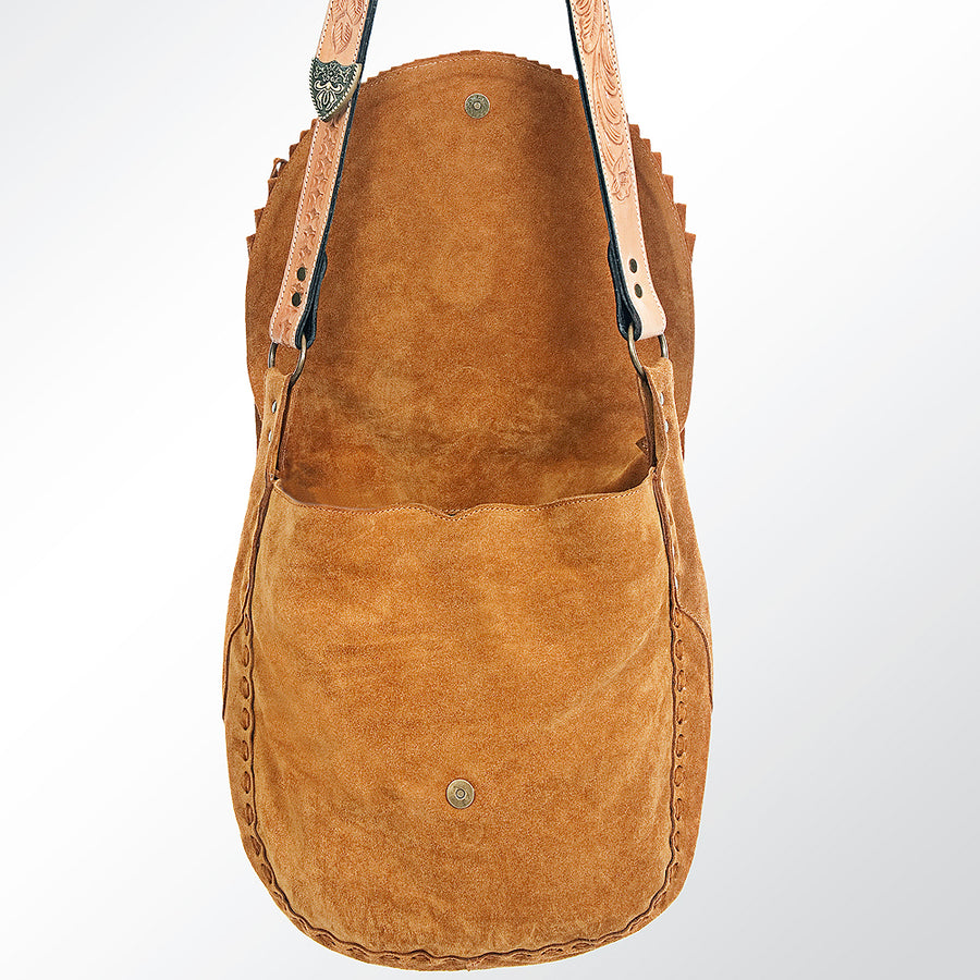 American Darling Cross Body Hand Tooled Suede Genuine Leather Western Women Bag Handbag Purse