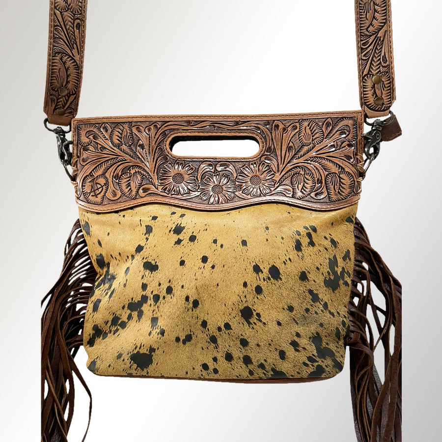 American Darling Clutch Hand Tooled Hair on Genuine Leather Western Women Bag Handbag Purse | Purses for Cute - Uhorse