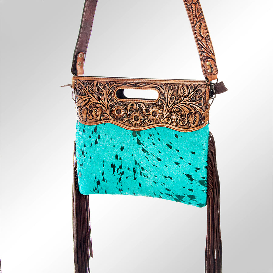 American Darling Clutch Hand Tooled Hair on Genuine Leather Western Women Bag Handbag Purse | Purses for Cute - Uhorse