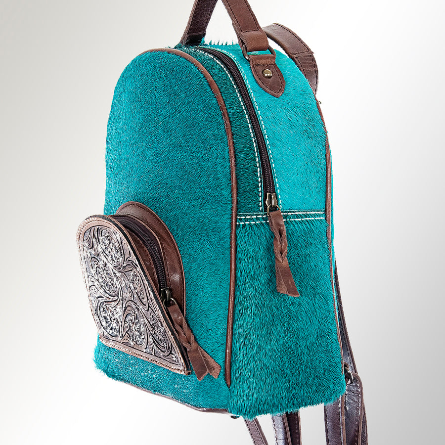 American Darling Backpack Hand Tooled Hair on Genuine Leather Western Women Bag | for Laptop School Purse Travel - Uhorse