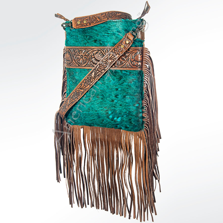 American Darling Large Crossbody Hand Tooled Hair On Genuine Leather Western Women Bag Handbag Purse | Cute - Uhorse