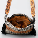 American Darling ADBGS192SNKFRNGA Messenger Hand Tooled Hair On Genuine Leather Women Bag Western Handbag Purse