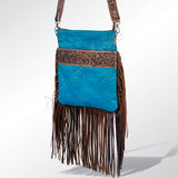 ADBGS192TRQ3FRNGA American Darling Hand Tooled Hair On Genuine Leather Women Bag Western Handbag Purse