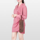 American Darling Toiletry Hand Tooled Genuine Leather Western Women Bag Handbag Purse | for Cute