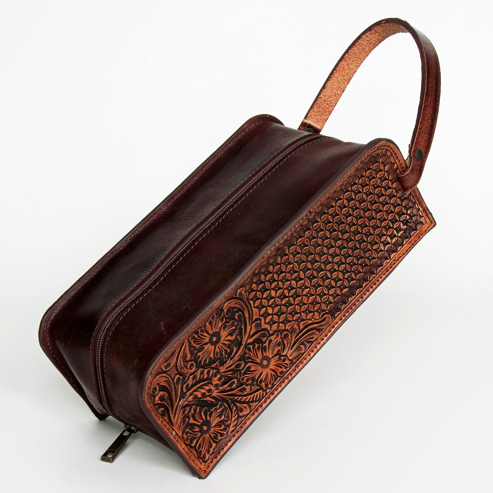 American Darling Toiletry Hand Tooled Genuine Leather Western Women Bag Handbag Purse | for Cute