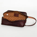 American Darling Toiletry Hand Tooled Genuine Leather Western Women Bag Handbag Purse | for Cute