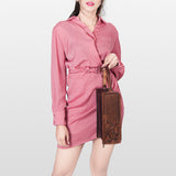 American Darling Toiletry Hand Tooled Genuine Leather Western Women Bag Handbag Purse | for Cute