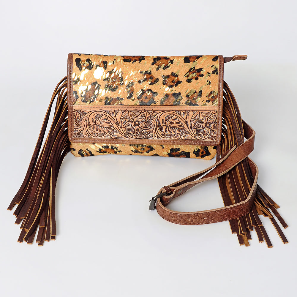 American Darling Cross Body Hand Tooled Hair on-Genuine Leather Western Women Bag Handbag Purse | Crossbody for Cute