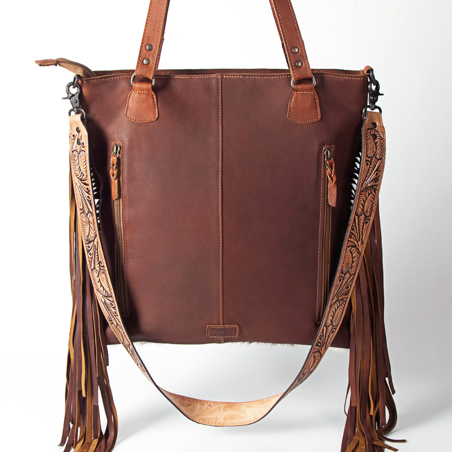 American Darling Messenger Hand Tooled Hair on-Genuine Leather Western Women Bag Handbag Purse | Crossbody for |Cute