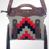 American Darling Clutch Hand Tooled Saddle Blanket Fabric Genuine Leather Western Women Bag Handbag Purse | Purses for Cute