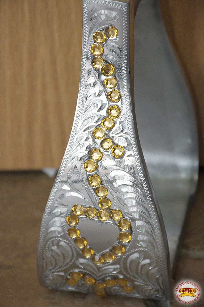 HILASON Horse Western Saddle Engraved Metal Roper Stirrups | Riding Trail