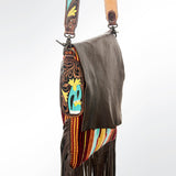 American Darling Messenger Saddle Blanket Fabric Genuine Leather Western Women Bag Handbag Purse | Cute