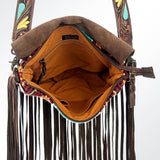 American Darling Messenger Saddle Blanket Fabric Genuine Leather Western Women Bag Handbag Purse | Cute