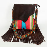 American Darling Messenger Saddle Blanket Fabric Genuine Leather Western Women Bag Handbag Purse | Cute