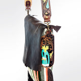 American Darling Messenger Saddle Blanket Fabric Genuine Leather Western Women Bag Handbag Purse | Cute