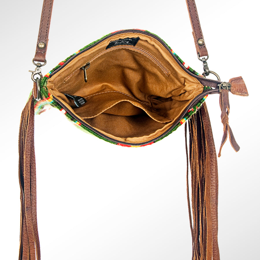 American Darling CrossBody Bag Saddle Blanket Fabric Genuine Leather Western Women Handbag Purse | for Cute Travel