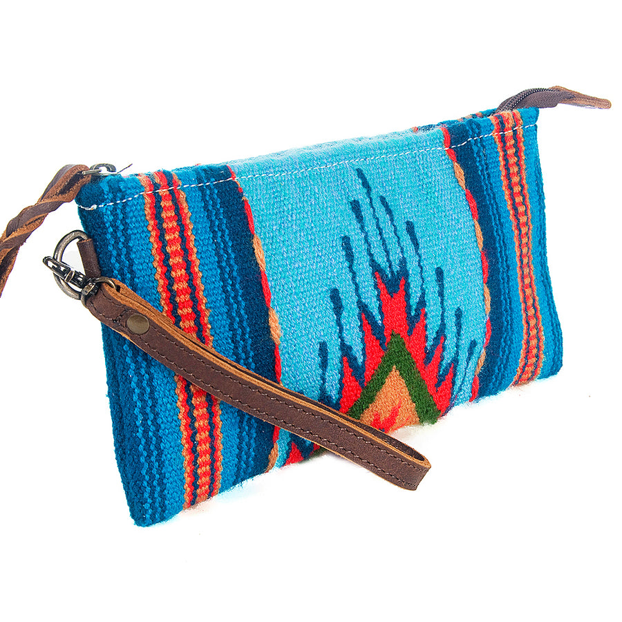 American Darling Wristlet Bag Handcrafted from Floral Embossed Damascus Genuine Leather with YKK Zipper and Wrist Strap