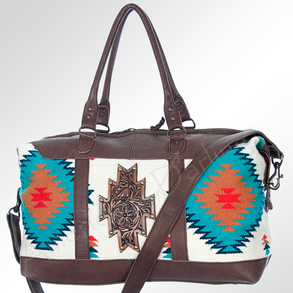 American Darling Duffel Saddle Blanket Genuine Leather Women Bag Western Handbag Purse