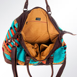 American Darling ADBG460C Duffel Saddle Blanket Genuine Leather Women Bag Western Handbag Purse