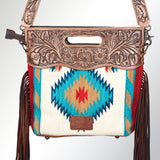 American Darling Clutch Hand Tooled Saddle Blanket Fabric Genuine Leather Western Women Bag Handbag Purse | Purses for Cute