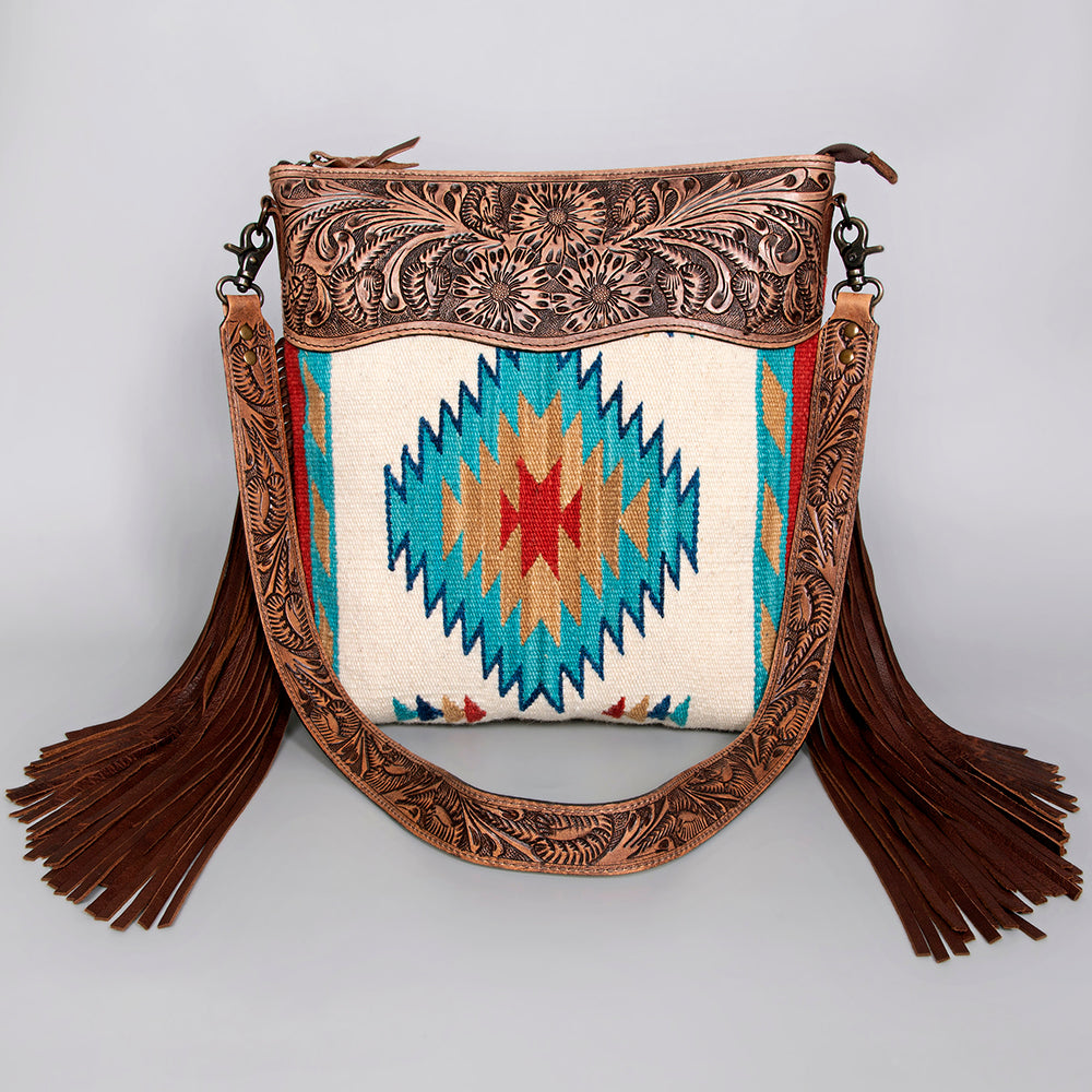 American Darling Cross Body Hand Tooled Saddle Blanket Genuine Leather Western Women Bag Handbag Purse | Crossbody for Cute