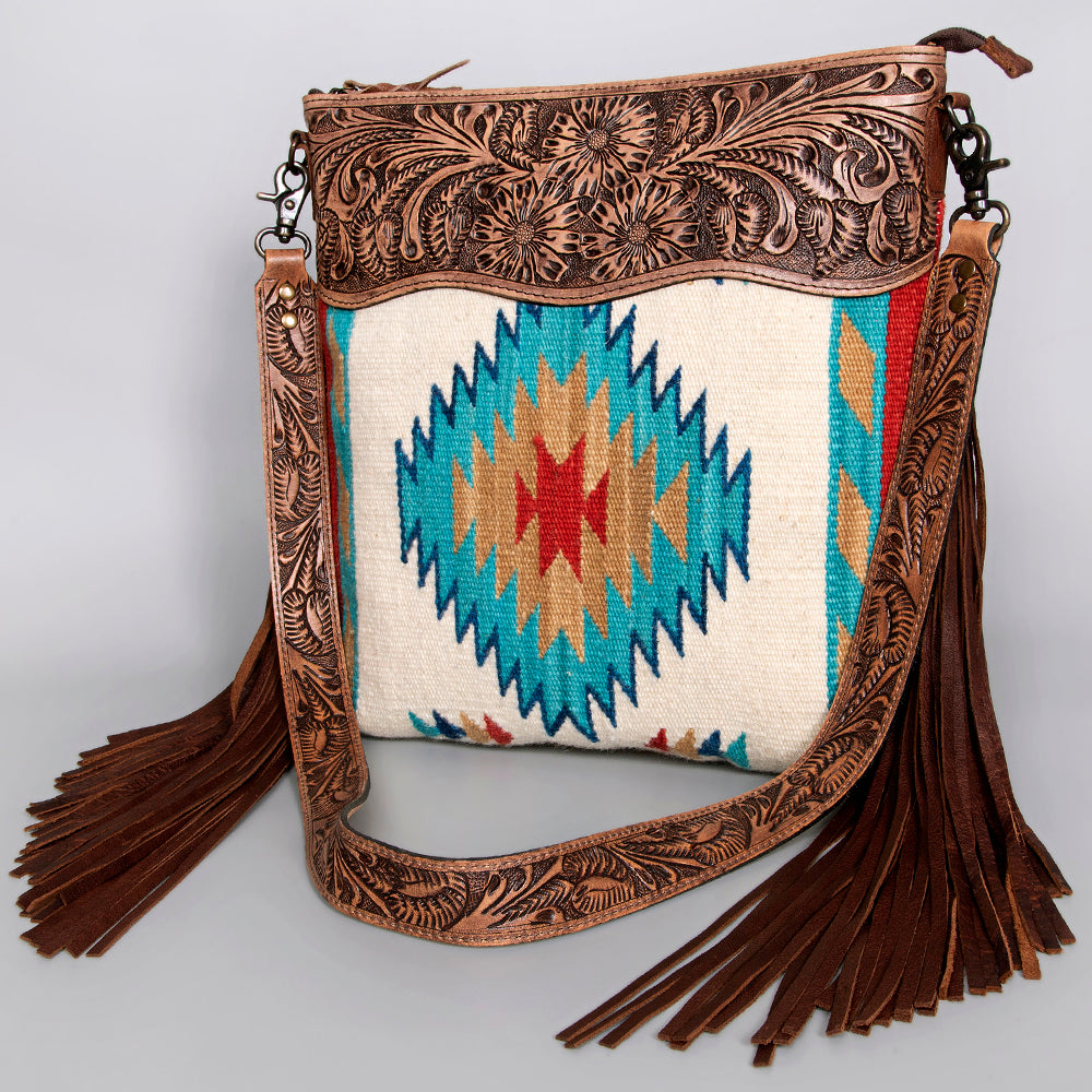 American Darling Cross Body Hand Tooled Saddle Blanket Genuine Leather Western Women Bag Handbag Purse | Crossbody for Cute