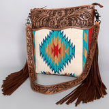 American Darling Cross Body Hand Tooled Saddle Blanket Genuine Leather Western Women Bag Handbag Purse | Crossbody for Cute