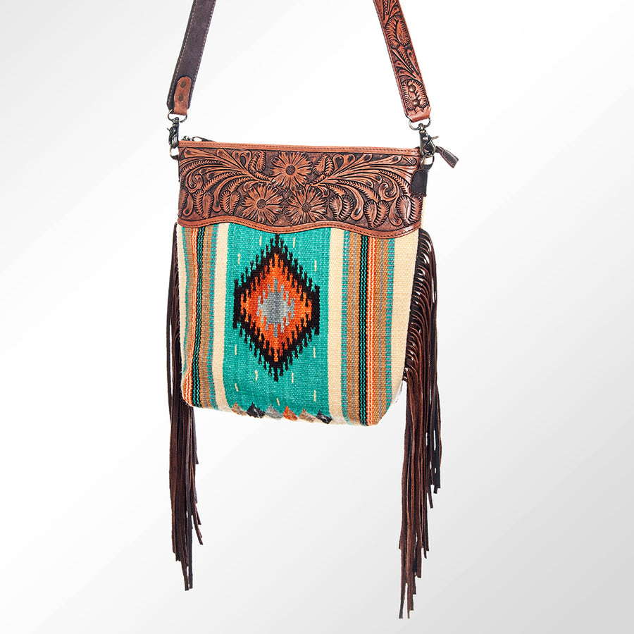 American Darling Crossbody Hand Tooled Saddle Blanket Genuine Leather Women Bag Western Handbag - Uhorse