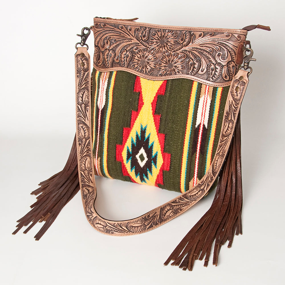 American Darling Cross Body Hand Tooled Saddle Blanket Genuine Leather Western Women Bag Handbag Purse | Crossbody for Cute