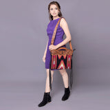 American Darling Clutch Hand Tooled Saddle Blanket Fabric Genuine Leather Western Women Bag Handbag Purse | Purses for Cute