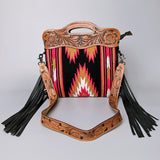 American Darling Clutch Hand Tooled Saddle Blanket Fabric Genuine Leather Western Women Bag Handbag Purse | Purses for Cute
