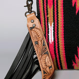 American Darling Clutch Hand Tooled Saddle Blanket Fabric Genuine Leather Western Women Bag Handbag Purse | Purses for Cute