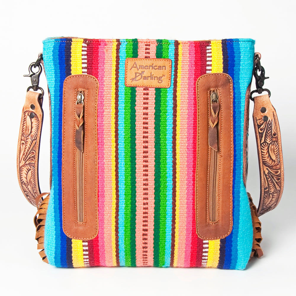 American Darling Messenger Saddle Blanket Genuine Leather Western Women Bag Handbag Purse | Cute