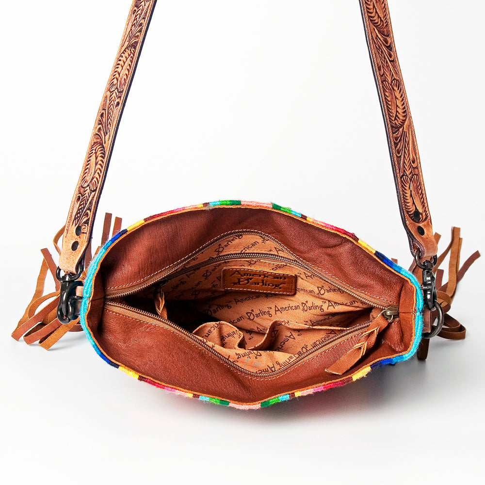 American Darling Messenger Saddle Blanket Genuine Leather Western Women Bag Handbag Purse | Cute