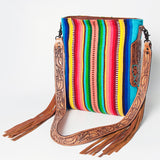 American Darling Messenger Saddle Blanket Genuine Leather Western Women Bag Handbag Purse | Cute