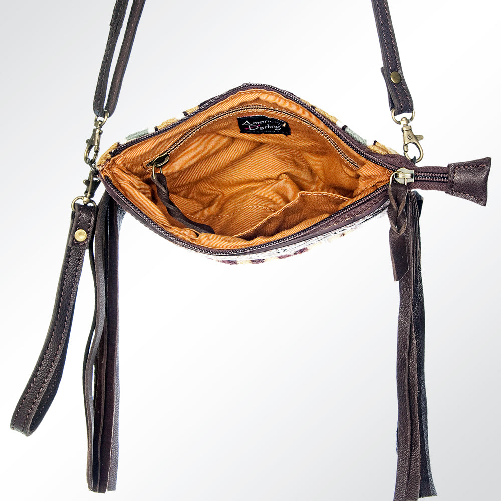 American Darling Cross Body Hand Tooled Saddle Blanket Genuine Leather Western Women Bag Handbag Purse | Crossbody for Cute