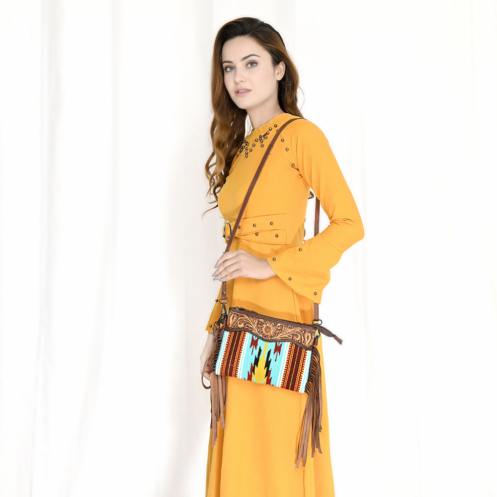 American Darling Cross Body Hand Tooled Saddle Blanket Genuine Leather Western Women Bag Handbag Purse | Crossbody for Cute