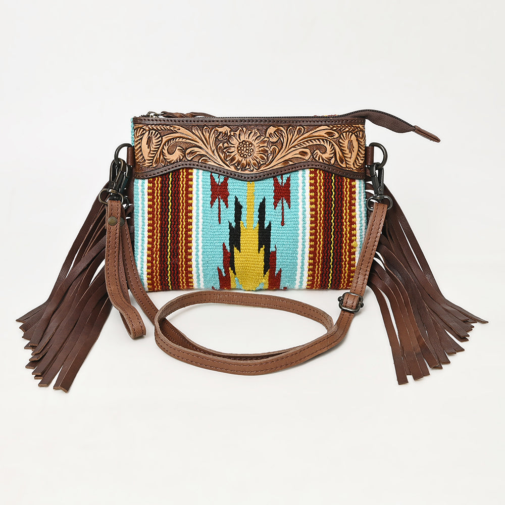 American Darling Cross Body Hand Tooled Saddle Blanket Genuine Leather Western Women Bag Handbag Purse | Crossbody for Cute