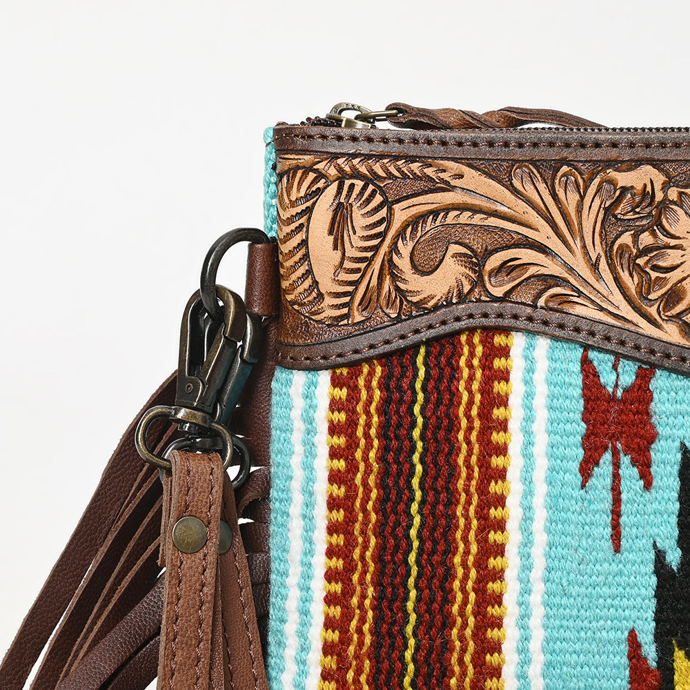 American Darling Cross Body Hand Tooled Saddle Blanket Genuine Leather Western Women Bag Handbag Purse | Crossbody for Cute