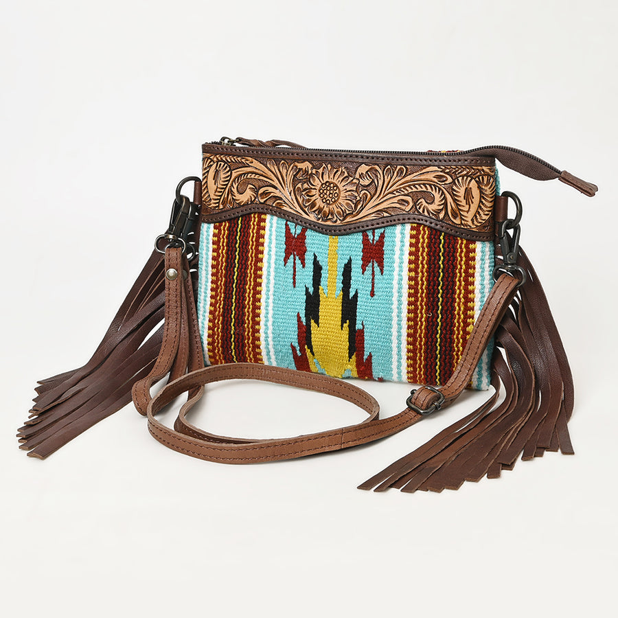 American Darling Cross Body Hand Tooled Saddle Blanket Genuine Leather Western Women Bag Handbag Purse | Crossbody - Uhorse