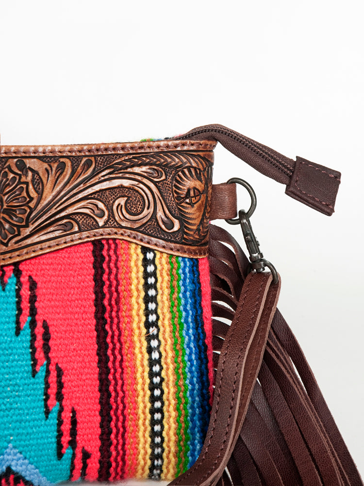 American Darling Cross Body Hand Tooled Saddle Blanket Genuine Leather Western Women Bag Handbag Purse | Crossbody for Cute