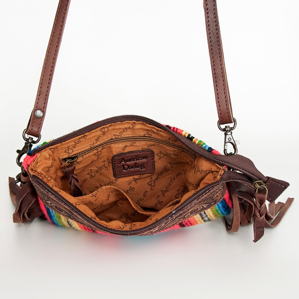 American Darling Cross Body Hand Tooled Saddle Blanket Genuine Leather Western Women Bag Handbag Purse | Crossbody for Cute