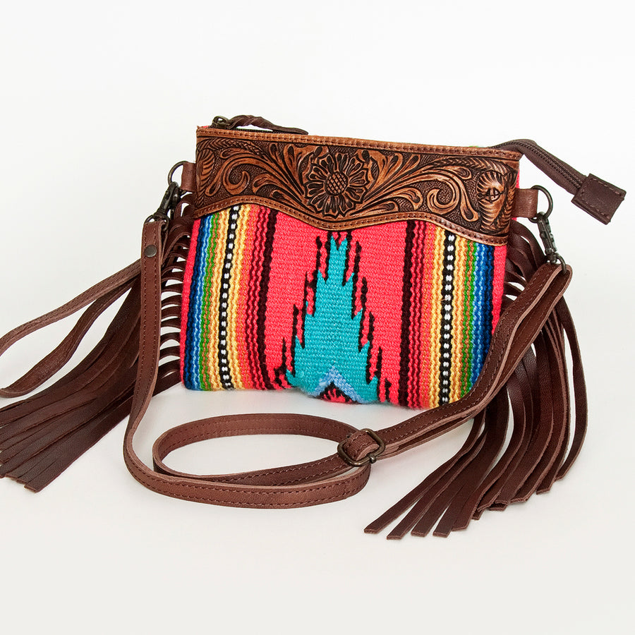 American Darling Cross Body Hand Tooled Saddle Blanket Genuine Leather Western Women Bag Handbag Purse | Crossbody - Uhorse
