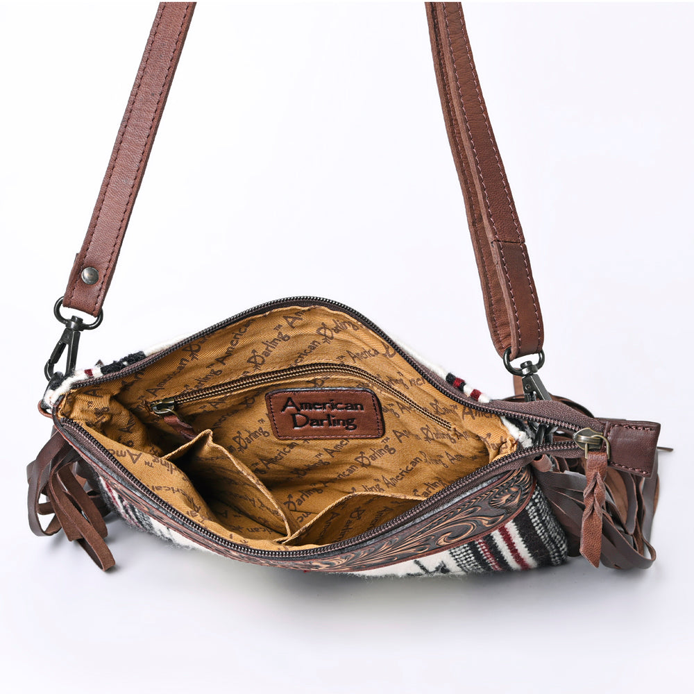 American Darling Cross Body Hand Tooled Saddle Blanket Genuine Leather Western Women Bag Handbag Purse | Crossbody for Cute