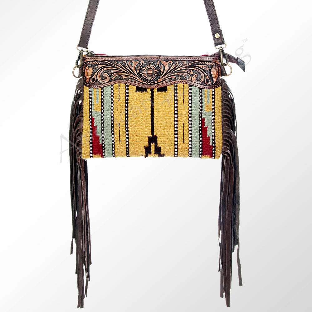 American Darling Cross Body Hand Tooled Saddle Blanket Genuine Leather Western Women Bag Handbag Purse | Crossbody for Cute