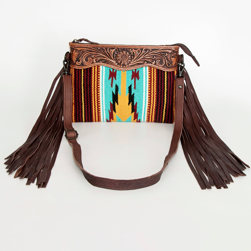 American Darling Cross Body Hand Tooled Saddle Blanket Genuine Leather Western Women Bag Handbag Purse | Crossbody for Cute